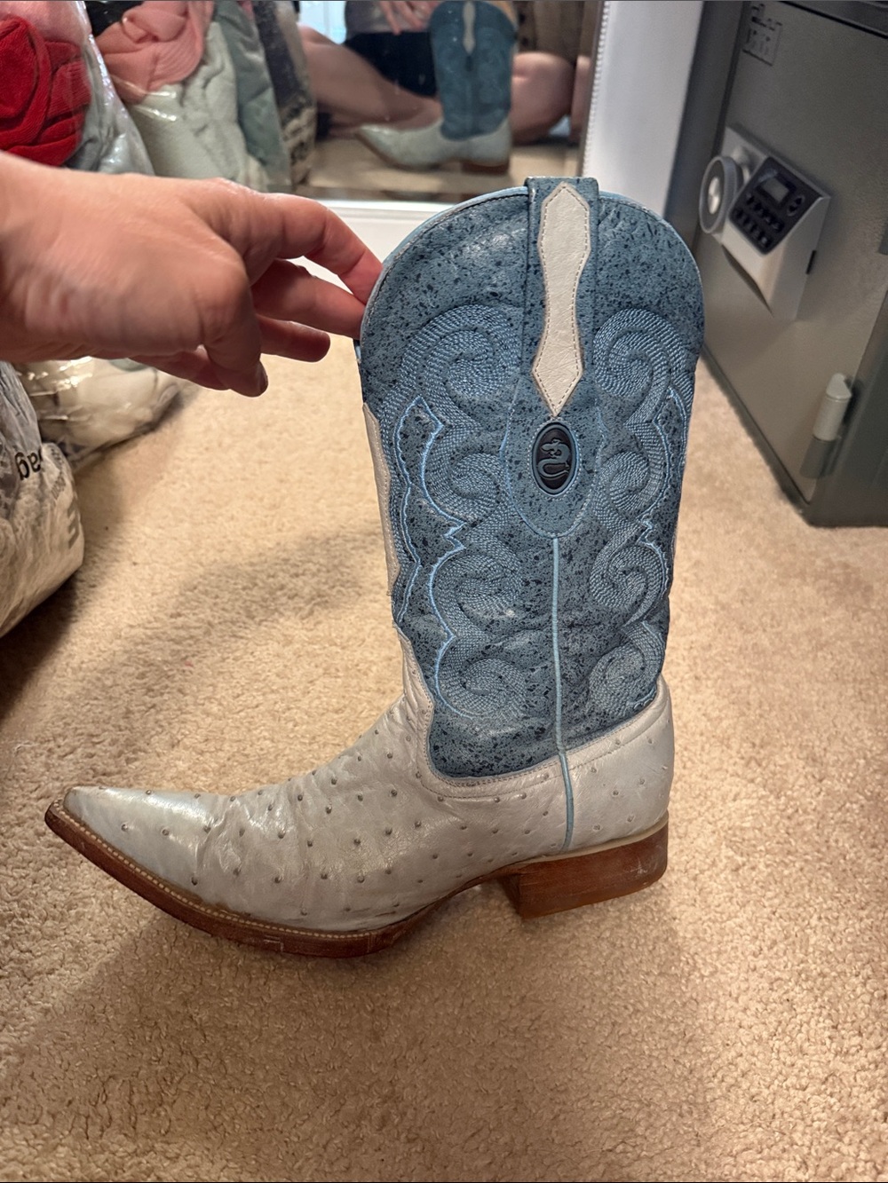 Women’s Lagarto Exotics western boots Geniune full-quill ostrich leather
